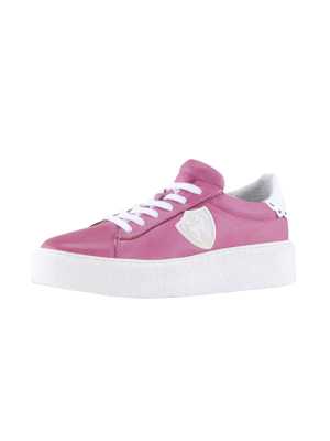 Ledersneaker Heine mit Plateau pink/weiss